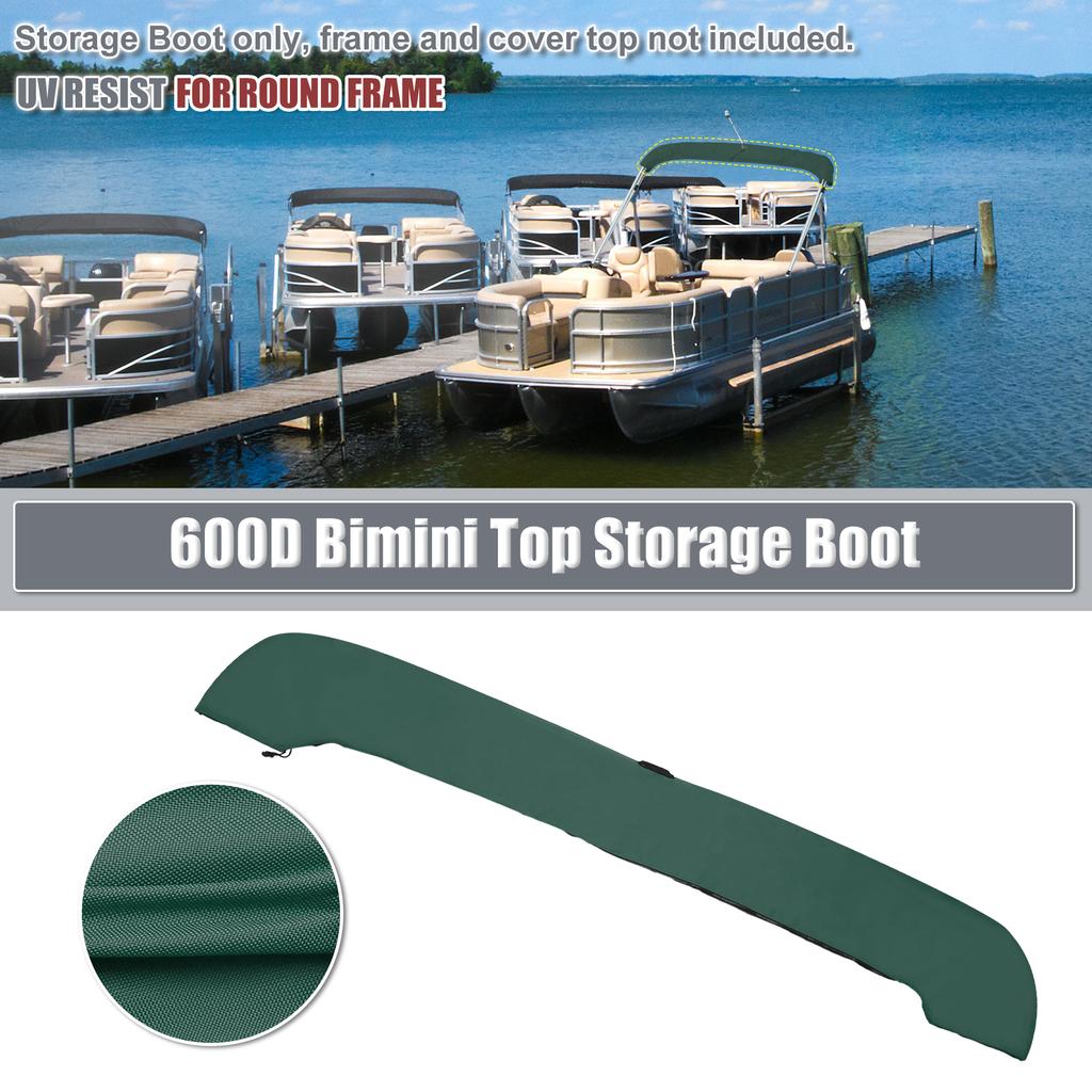 Boat Universal Bimini Top Storage Boot Cover with Light Hole