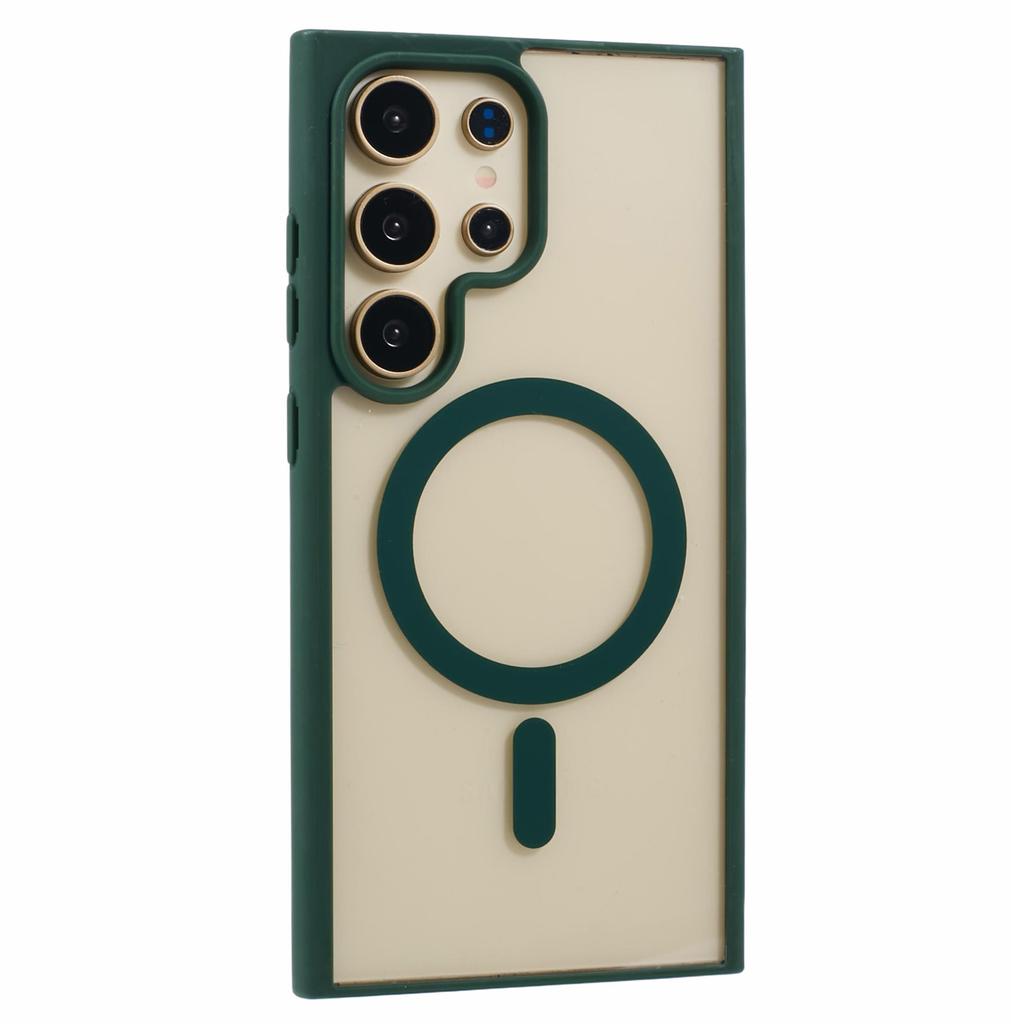 For Samsung Galaxy S24 Ultra Magnetic Case Shockproof PC+TPU Clear Phone Cover