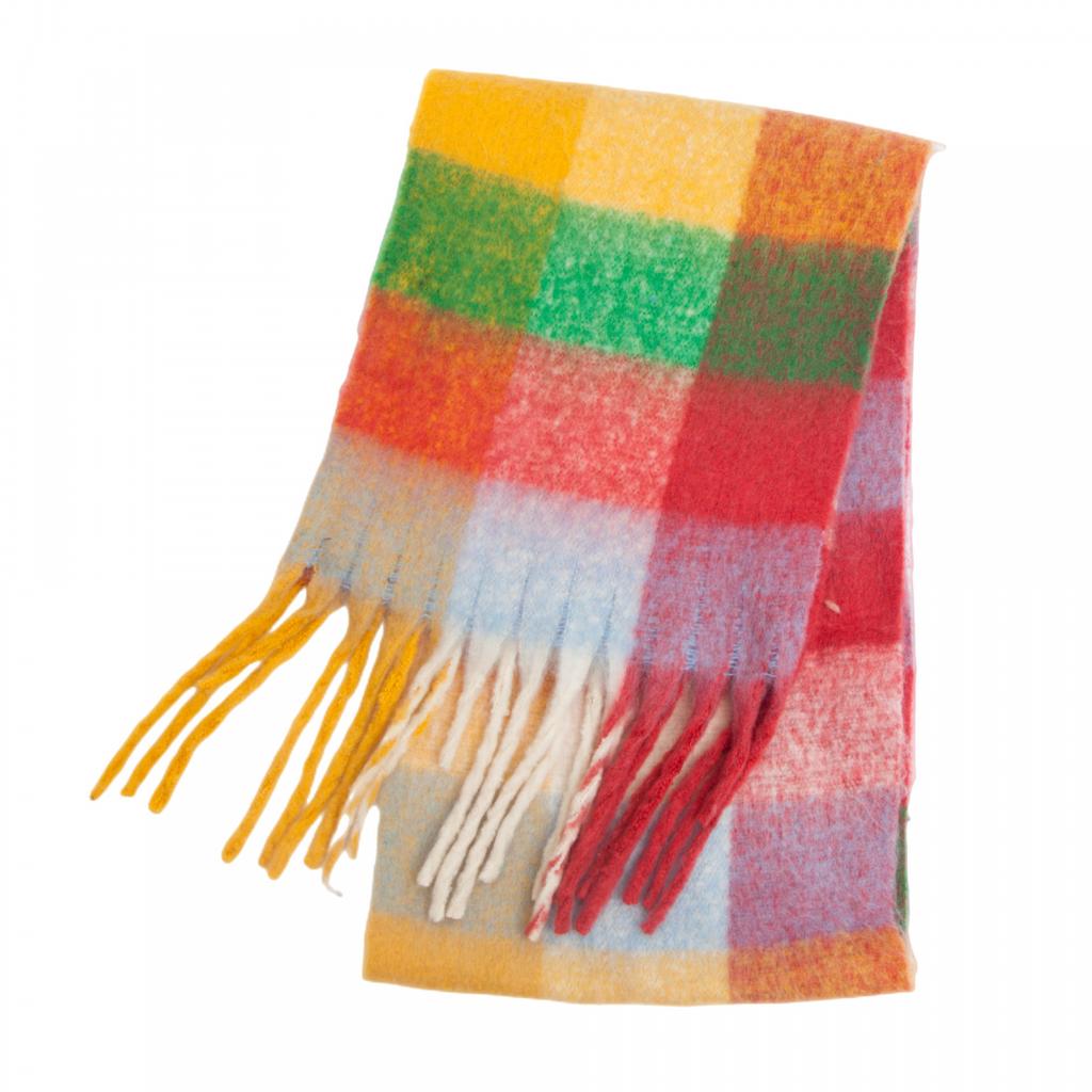 Warmer Schal für Damen, Herbst und Winter, bunt, dick, doppelseitig, kariert