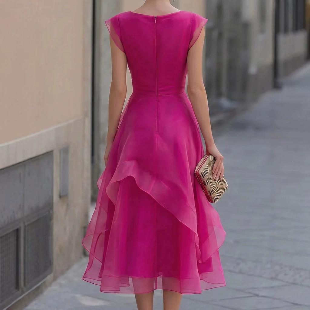 Abito da donna in rete con bordo a balze, temperamento moda europea e americana, nuovo, 2026