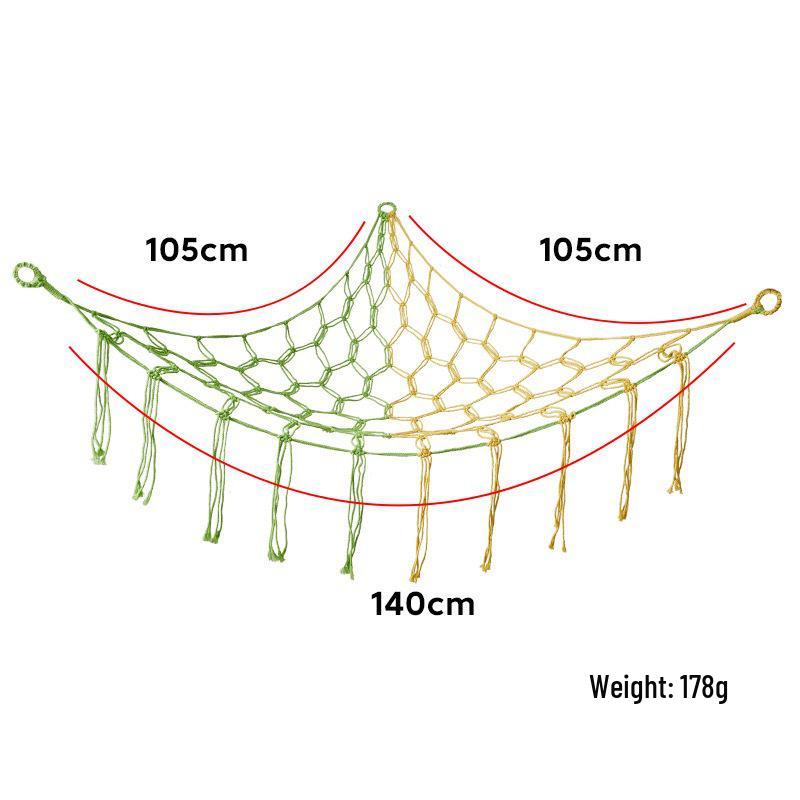 

Треугольный гамак для хранения в углу, сплетенный вручную из хлопковой веревки