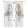 Marine Life Two Seahorses Sheer Curtains for Living Room Voile Curtain Bedroom Bathroom Tulle Curtains Window Drapes