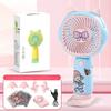 Handheld Fan Rechargeable Portable 3 Speed Mini Fan USB Small Fan with Phone Holder and Cute Sticker