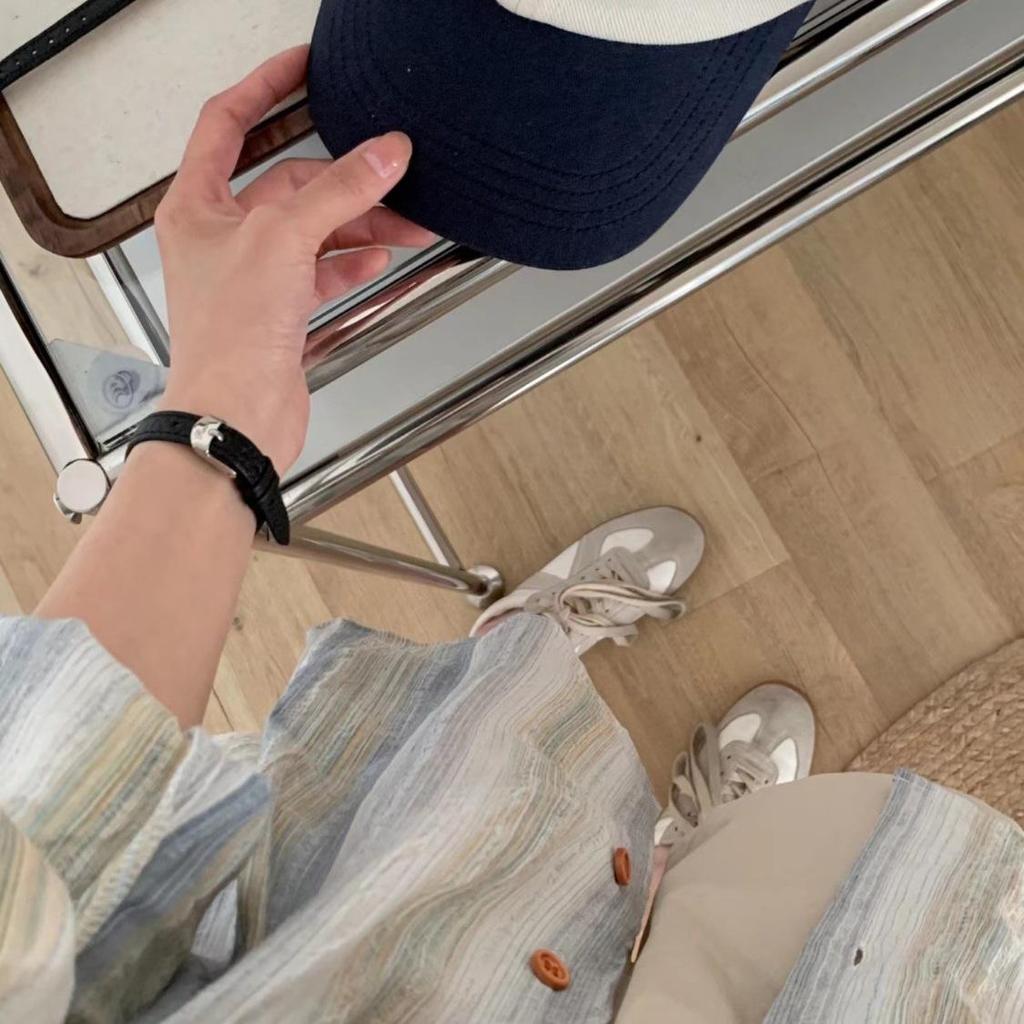 Women's Striped Hong Kong Style Long Sleeve Shirt - Sun Protection, Retro Thin Jacket for Spring/Summer