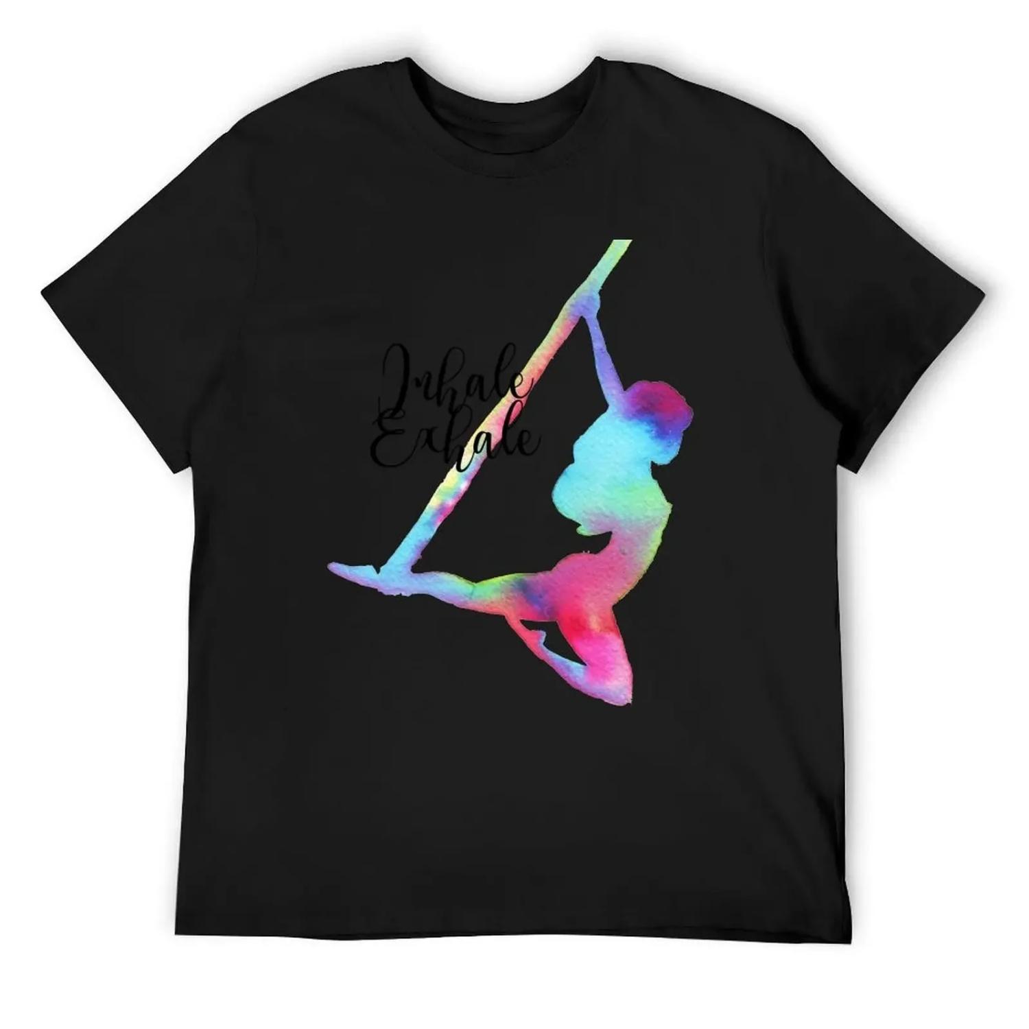 

Inhale Exhale with antigravity yoga T-Shirt custom shirt oversized graphic tee Funny t-shirt funny t shirts men XXXXXL чорний