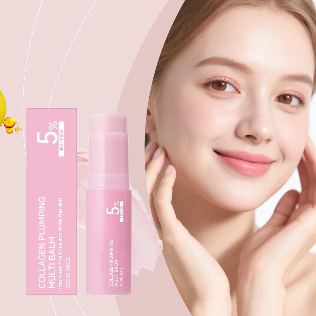 Collagen Plumping Multi Balm 5% Retinol Firming Lifting Fade Fine Lines Hydrating Glowing Increase Elasticity Wrinkle Balm Stick
