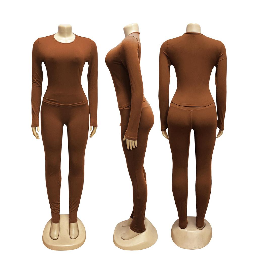 TW815 Women's Brushed Slimming Fitness Set - Sexy, High Elasticity, Fashionable Sportswear for a Stylish Commute