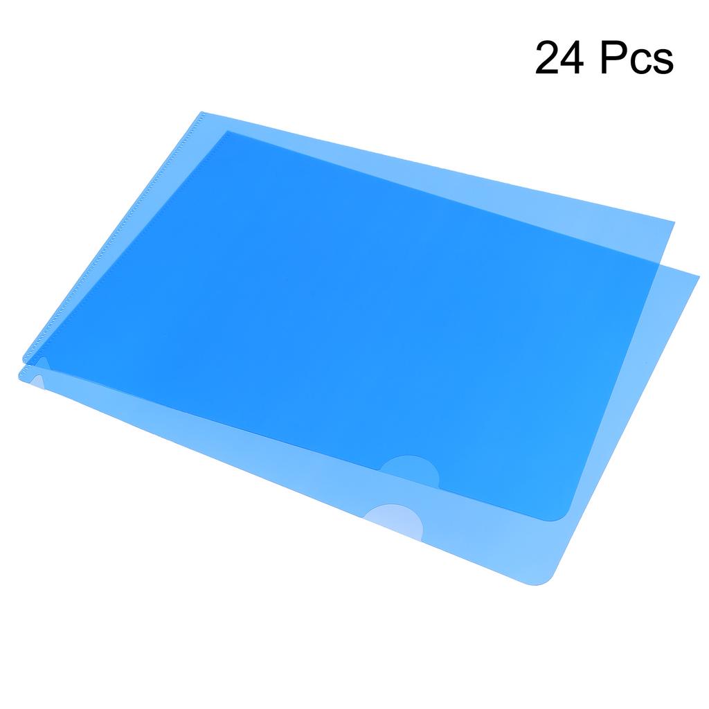 12/24Pcs L Type Folders A4 Plastic File Project Pockets File Folder Clear Paper Document Jacket Sleeve School Office Supplies