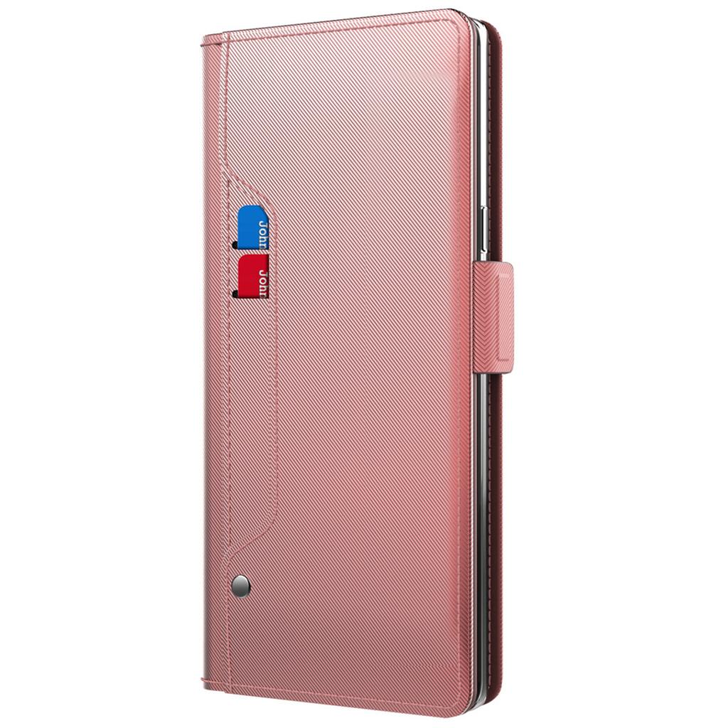 For Realme 12 4G/12+ 5G Phone Case Mirror Design Anti-Scratch Leather Flip Cover