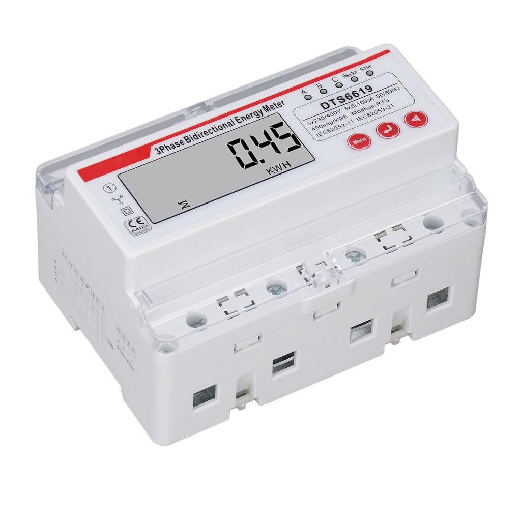 3 Phase 4 Wire Energy Meter LCD Display Multifunctional Button Control Bidirectional Electricity Met