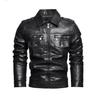 Men's Leather Jacket Lapel Warm Motorcycle Jacket, Men's Coat