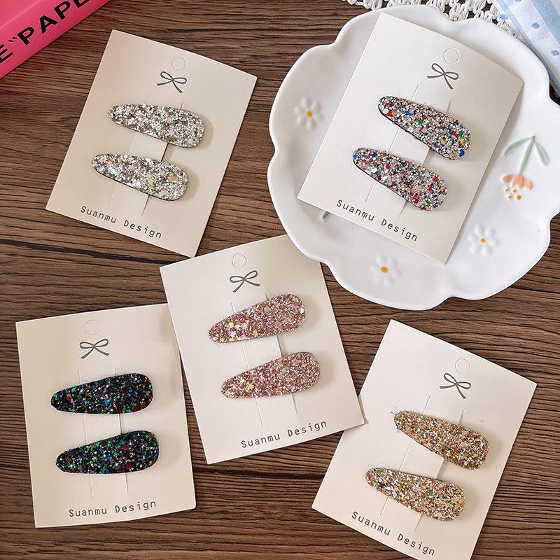 Simple Sequins Children's Water Drop Bangs Bb Clip Girl Side Broken Hair Clip Headwear Girls Kids Hair Accessories