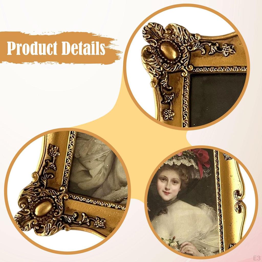 Cornice Portafoto in Resina Stile Antico, Decorazione da Tavolo, Ornamento da Parete per Soggiorno,