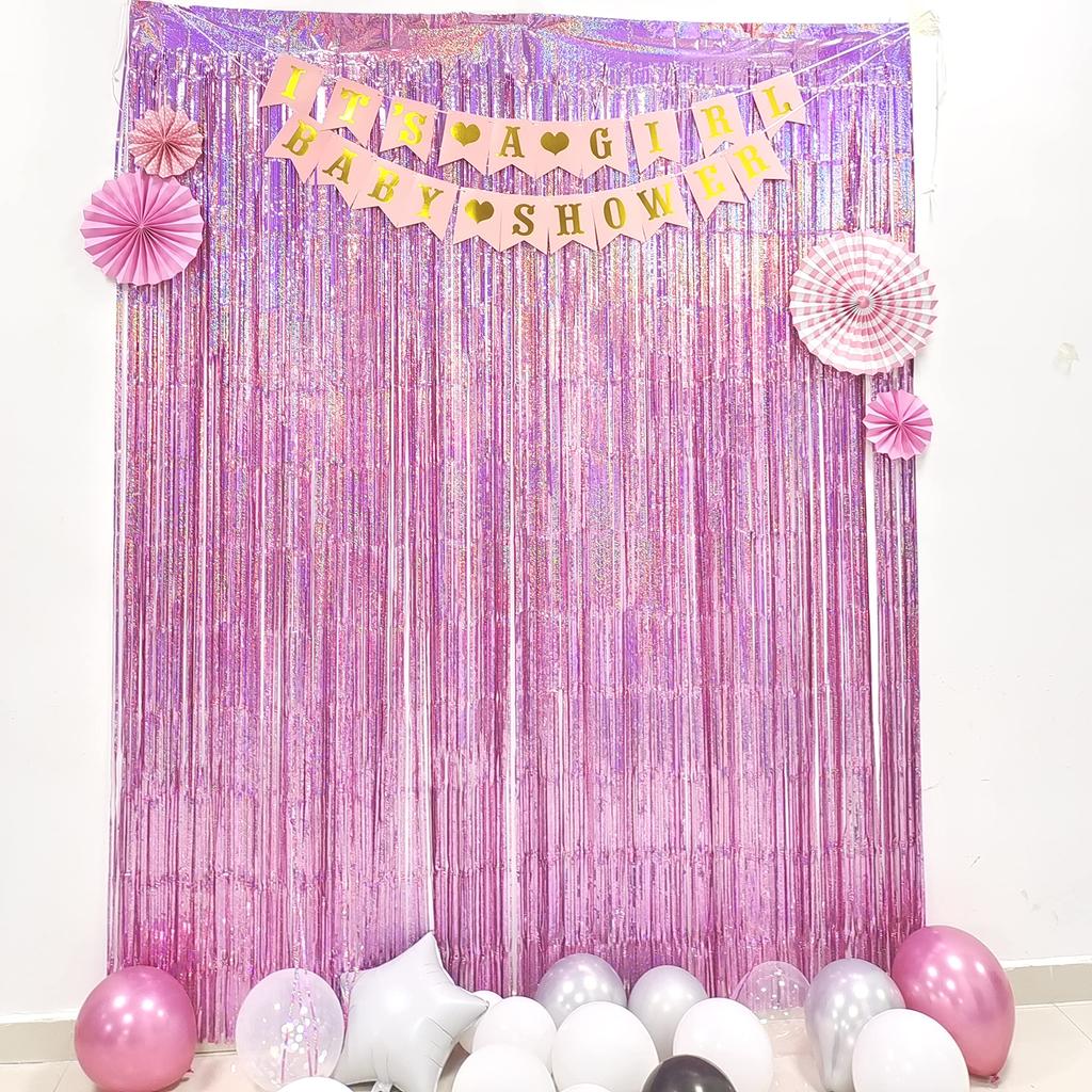 Set of 2 BRAVESHINE Tassel Sparkly Bright Birthday 100cm X Birthday Birthday Party Party Decorations Curtains, Background, Shine, Decorations, 250cm,