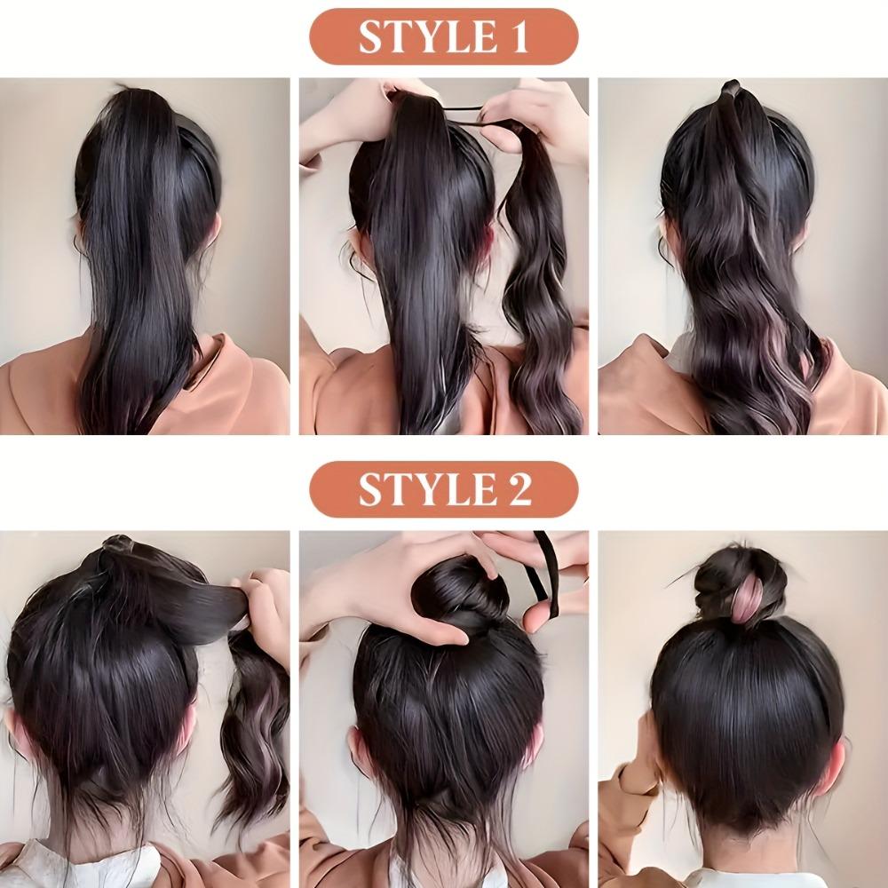 All-in-one Self-winding Hair Bundle Synthetic Flower Bud Hair Bun Hair Bag  For Girls