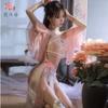 Pearl tassel Hanfu enchanting retro tulle perspective temptation belly pocket tied skirt exotic women