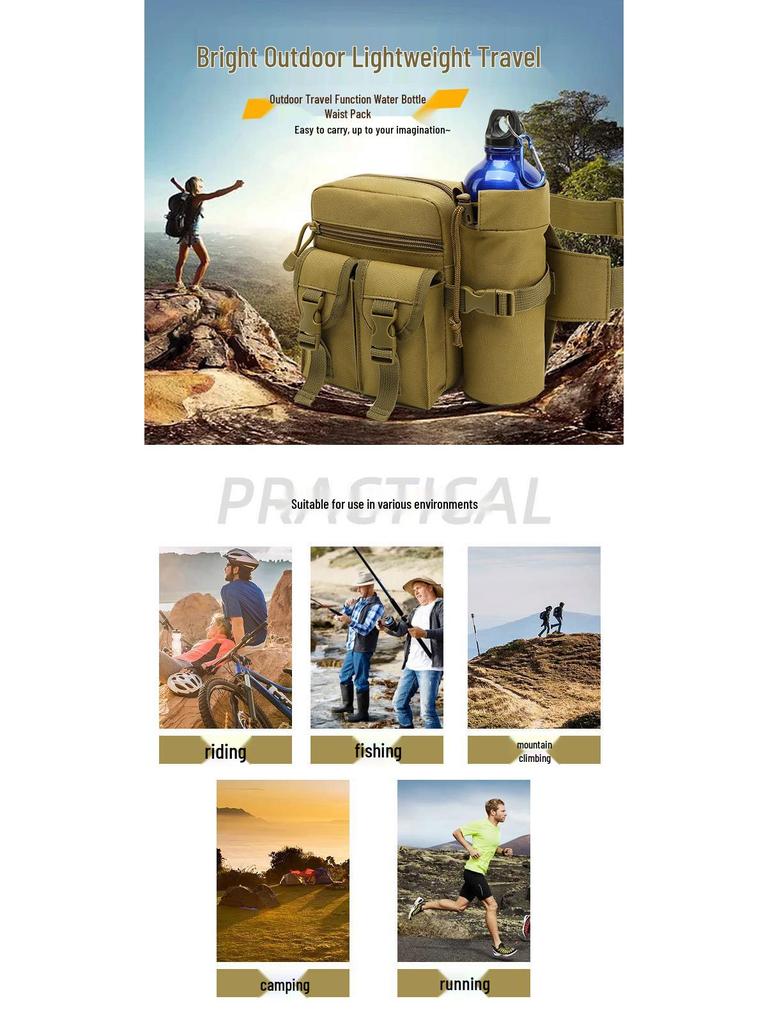 Herren Multifunktionale Taktische Hüfttasche: Grenzüberschreitender Köder, Sportradfahren, Angelausrüstung, Handyhalter, Wasserflaschenhalter für Outdoor-Aktivitäten.