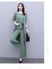 2023 Women's Fashion Three-Piece Set: Wide-Leg Pants, Temperament Coat & Casual Crop Top
