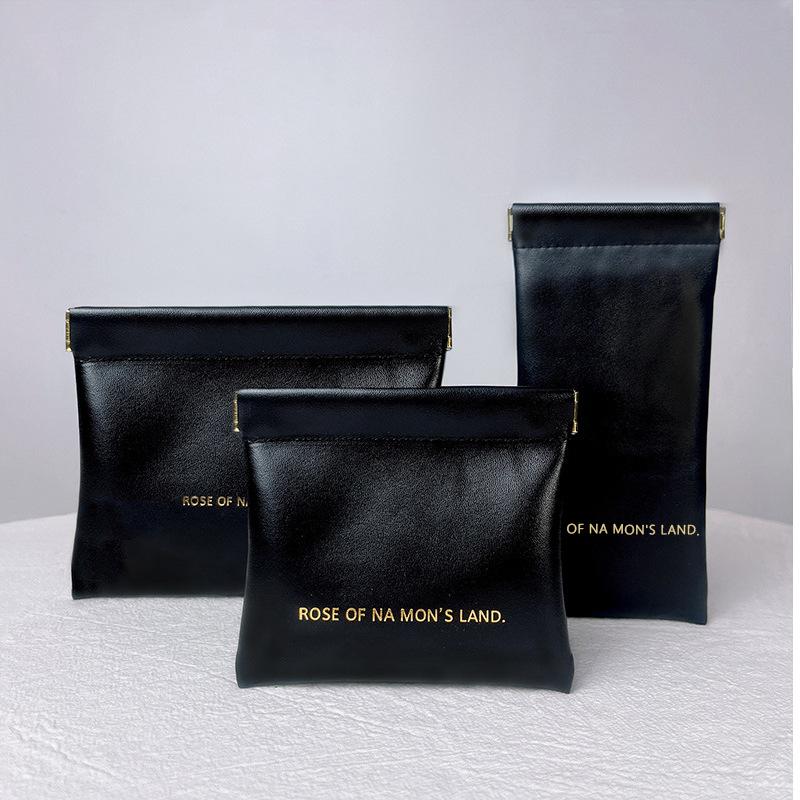 Automatic Closing Makeup Organizer Storage Bag Mini Lipstick Blush Portable Travel PU Leather Makeup Brush Tools Sunglasses Glasses Case Bag