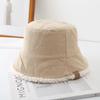Women's PVC Lamb Fleece Double-Sided Fisherman Bucket Hat Autumn Winter Thickened Warm Windproof 6-Panel