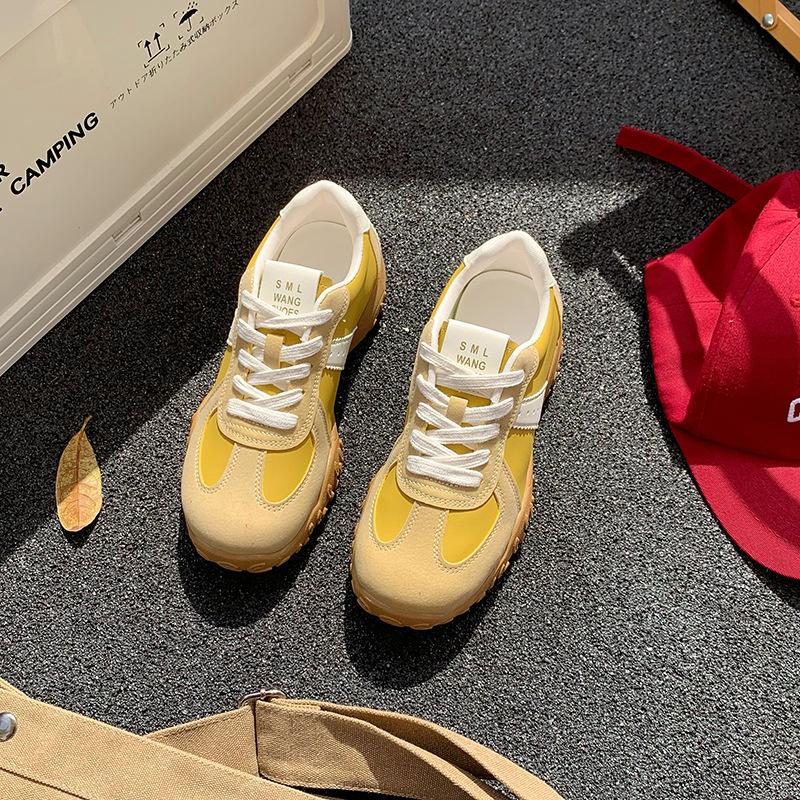 

Internet celebrity super fire European station women s shoes 2025 spring new soft leather high sense moral training shoes light tide casual sp 40 жёлтый