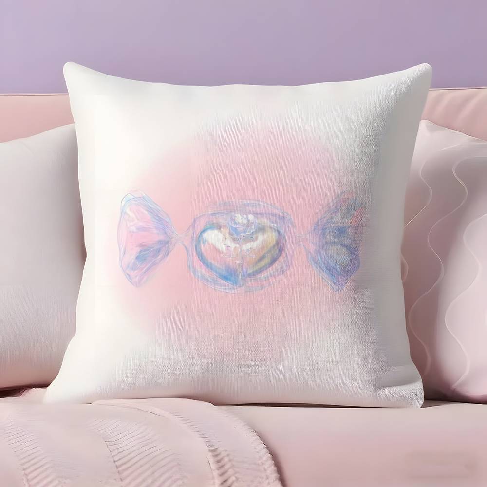 sweet pink candy Pillow Case  Ultra Soft Skin Friendly Fabric Cloud Like Comfort & Concealed Zipper