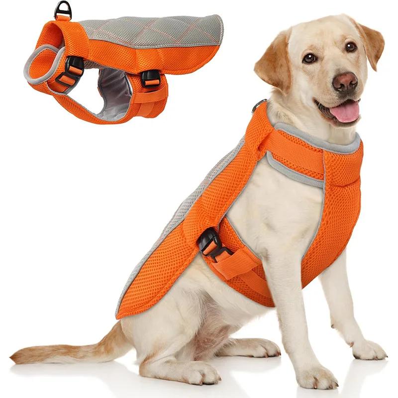 Dog Cooling Vest Harness Summer Breathable Pet Cooler Jacket Reflective Adjustable Mesh Sunstroke Prevention