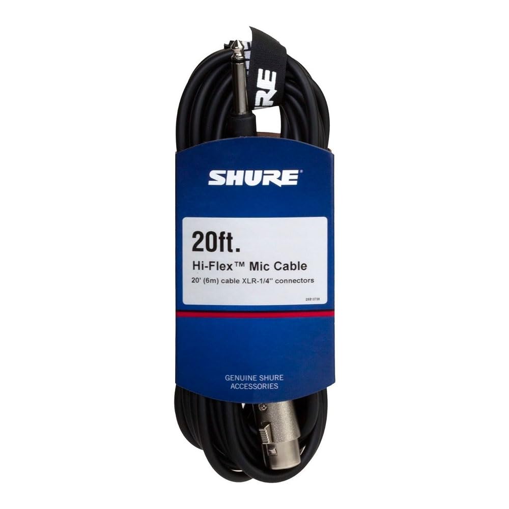 SHURE Microphone Cable XLR 3 Pin Female (Chrome) to Phone Plug 6.1m C20AHZ []