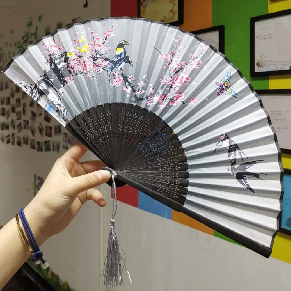 Chinese Style Dance Hand Fan Vintage Folding Fan Portable Retro Fan Crafts  Dance