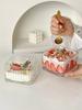 Square Striped Glass Bowl for Girls Home Dessert Snack Ice Cream Yogurt Fruit Oatmeal Breakfast Serving Bowl