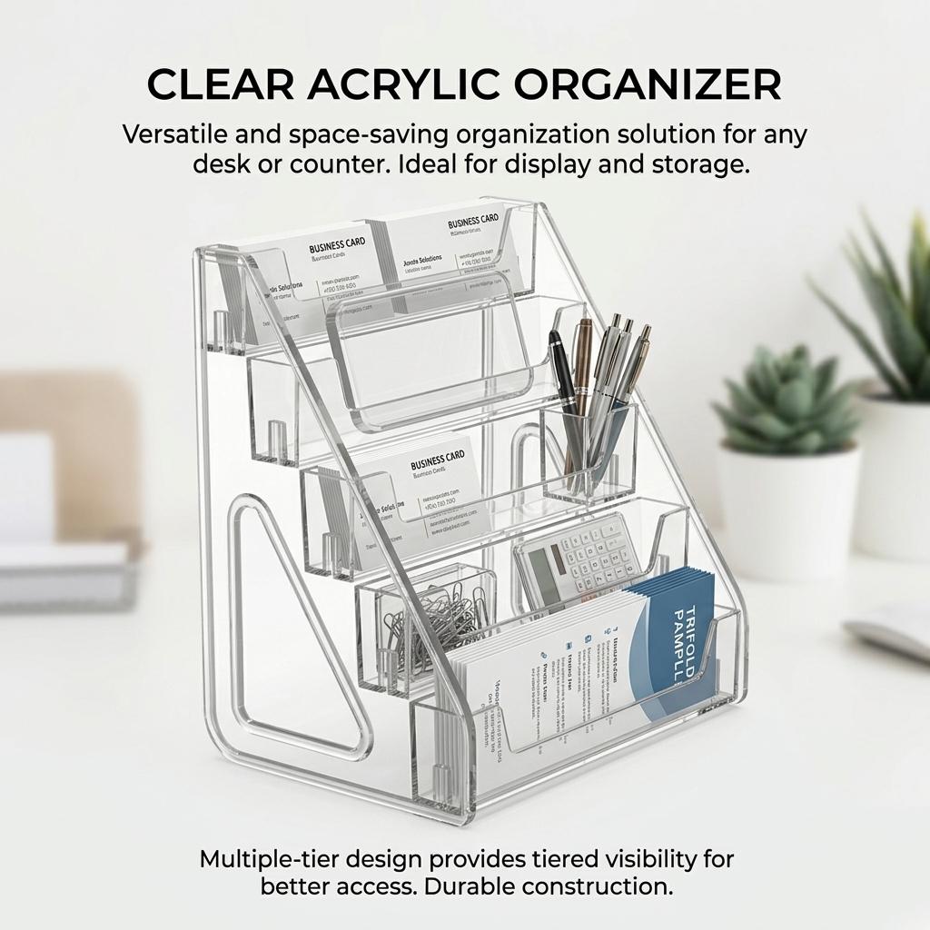 5 Tier Acrylic Display Stand For Figurines Cards And Collectibles With Sturdy Base And BPA Free Material