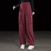 Women's Elastic High-Waist Wide-Leg Cargo Pants