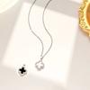 Four Leaf Clover Titanium Steel Necklace Women Double Sided Design Chain Bone Chain 18k Necklace Women