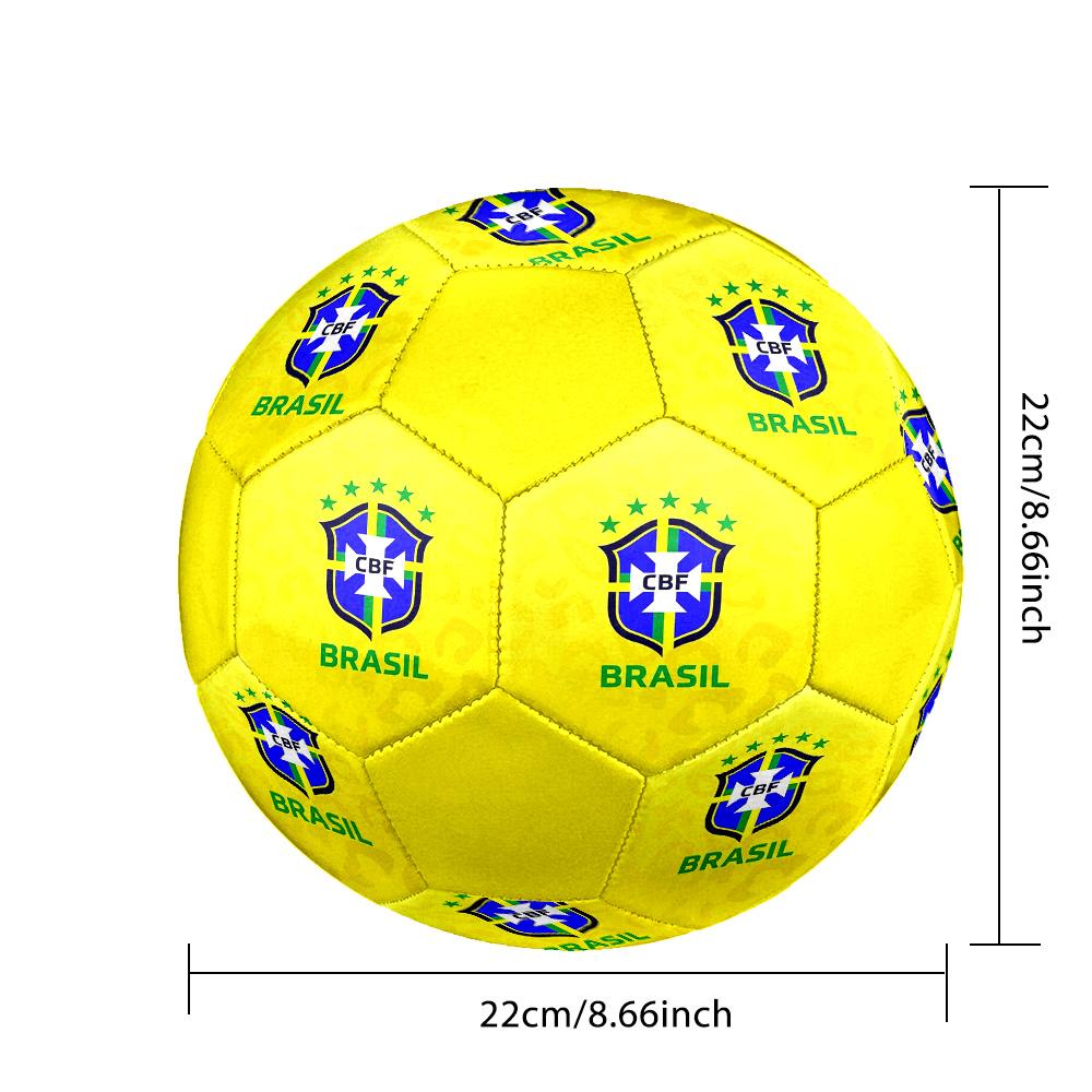 Pallone da Calcio Indoor CBF Brasile Colorato Per Tutte le Età Misura 5 Cucito a Macchina PVC Pronto per la Competizione Resistente Alto Rimbalzo