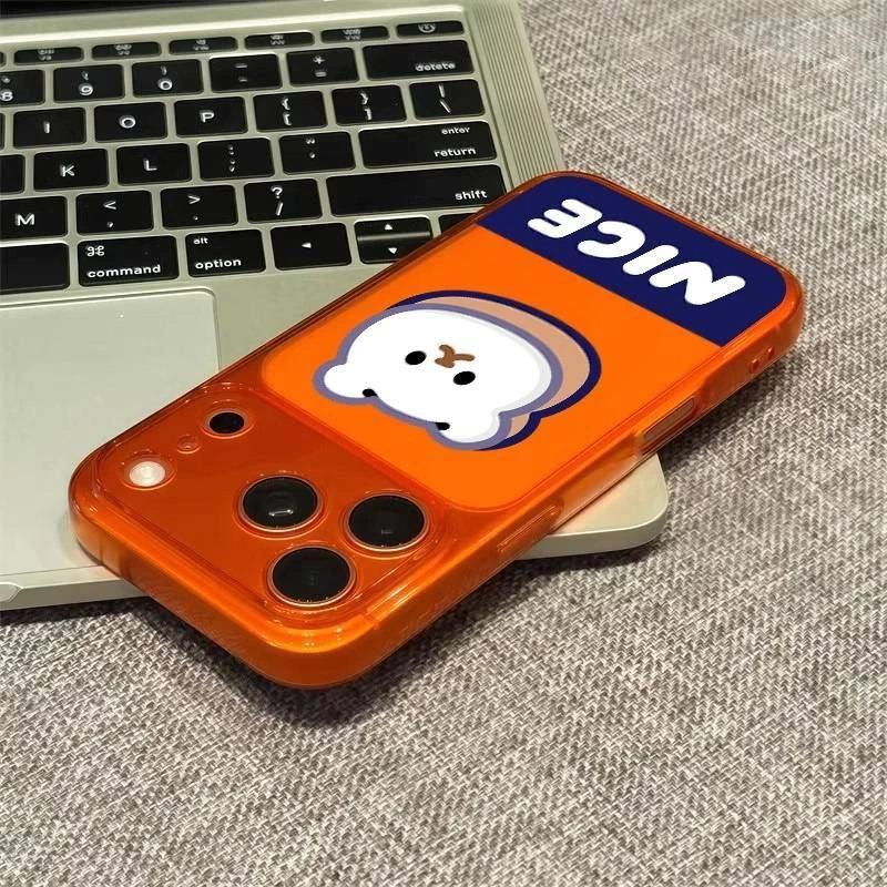 Nice bear for Apple 17Pro large window matte phone case IP16/15/14/13 cute 12 soft 11