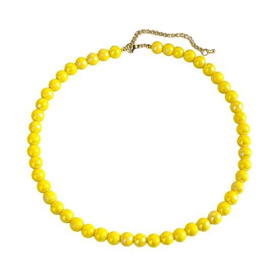 

Colorful Beaded Choker Pearlescent Round Bead Necklace Boho Beaded Necklace Jewelry for Women Holiday Summer Beach Vacation
