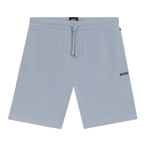 Boss Mens Waffle Embroidered Logo Pyjama Shorts