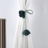 Flower Shape Curtain Holdbacks Polyester Fabric Multiple Color Option Simple Setup Window Decoration