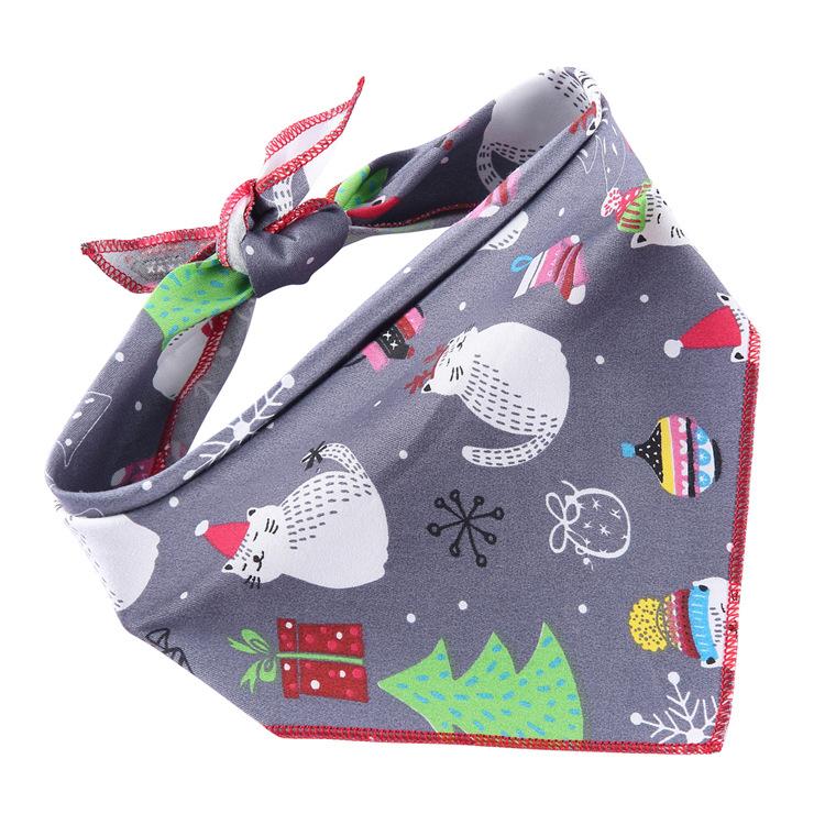 Cotton Pet Printed Triangle Bandana Striped Birthday Scarf for Large Dogs