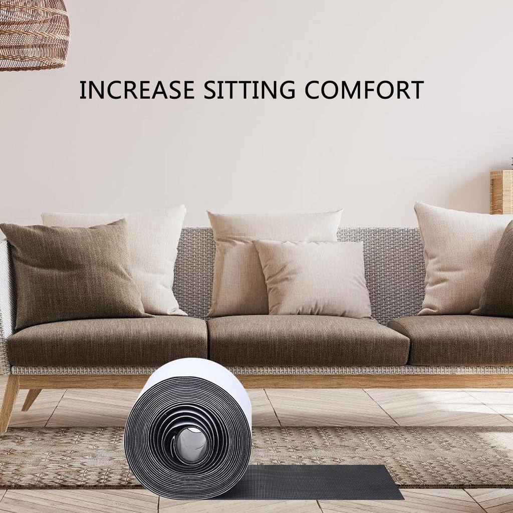2Rolls 4.4Inchx20ft Sofa Cushion Tape Multipurpose Adhesive Cushion Grip Pad Strips for Reduce Couch Cushions Sliding
