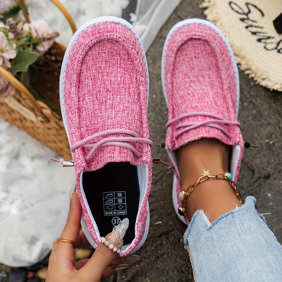 

Жіночі однотонні зручні лофери, легкі кросівки на плоскій підошві з м’якою підошвою, зручне повсякденне взуття на низькому ходу 43 рожевий