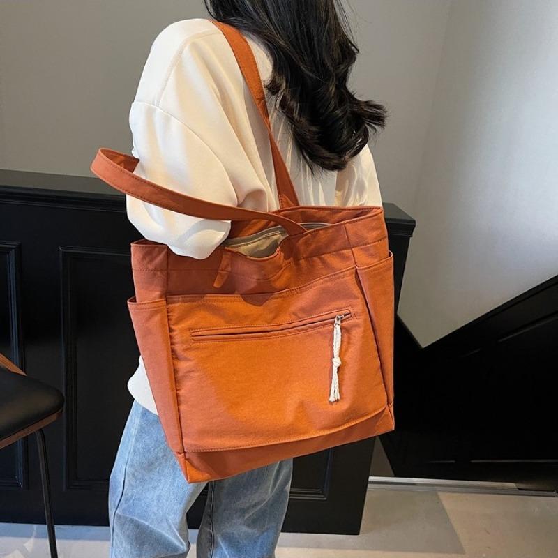 New Canvas Bag Women's Large-capacity Casual Versatile Simple Shoulder Bag Spring and Summer College Student Tote Bag