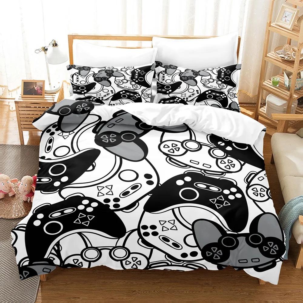 Lightning Web Gaming Duvet Cover Set For Boy 3D Print Video Games Double Duvet With Pillowcases Play Gamer Comforter Sets Cover