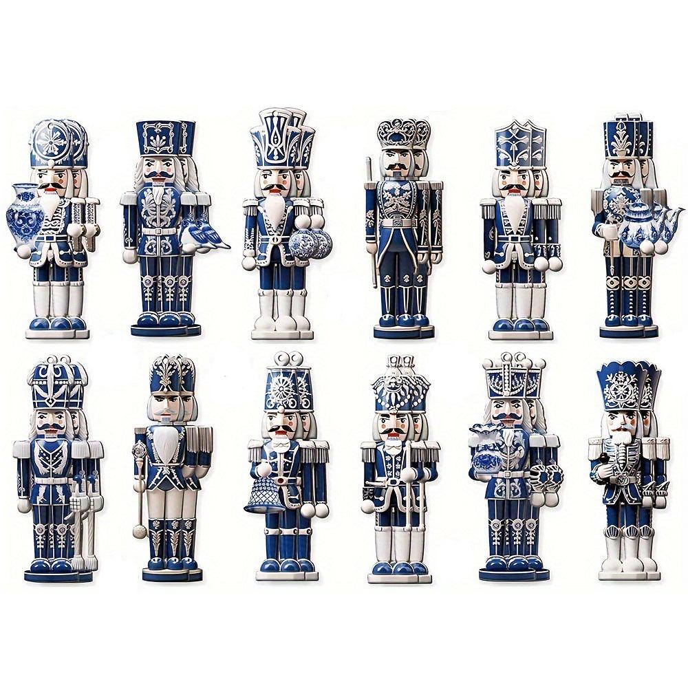 12/24Pcs Wooden Nutcracker Soldier Pendant Mixed Style Christmas Home Decoration New Year