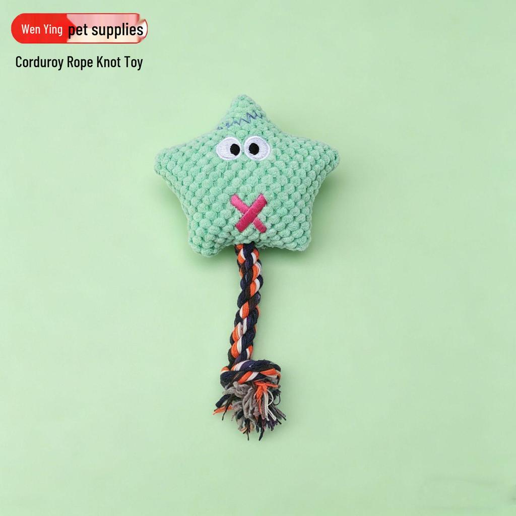 Sound-Making Plush Dog Toy - Durable Teething Rope Doll for Medium and Small Dogs