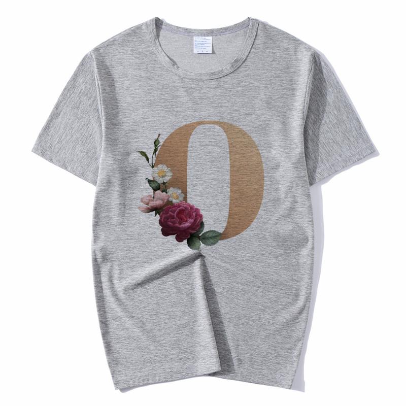Summer A To Z 26 Alphabet Print Tshirt Cartoon Tees Women Streetwear Funny Casual T