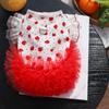 Flutter Sleeves Cat Tutu Skirt Rose Pattern Puppy Floral Vest Cat Cake Skirt  Bichon Frise Dog