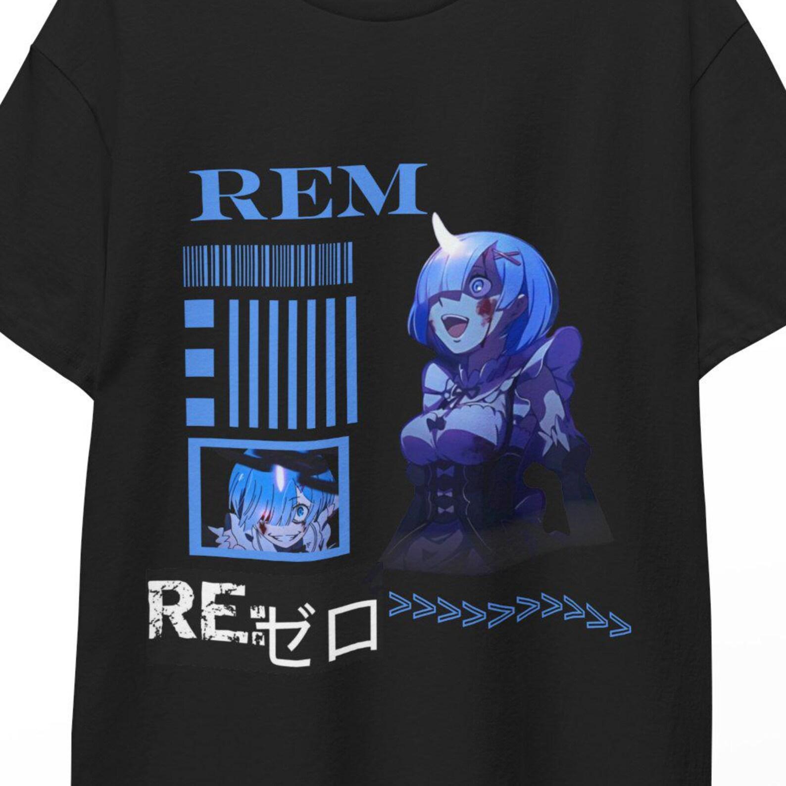 ReZero Anime T-Shirt Subaru, Unisex Otaku Clothing, Waifu Kawaii Yami T-Shirt, Cosplay Gift Idea Re Zero Figure, Rem and Emilia XL