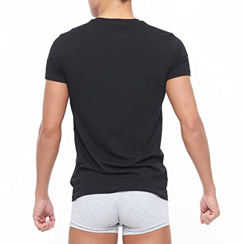 Emporio Armani Men's Stretch Cotton Crew Neck Short Sleeve T-Shirt/Undershirt, EU Size, Size L (EU Size), Size 98 (Black), 54047295