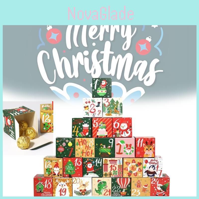Festive Red Green And Yellow Christmas Advent Calendar Candy Box For Holiday Celebrations